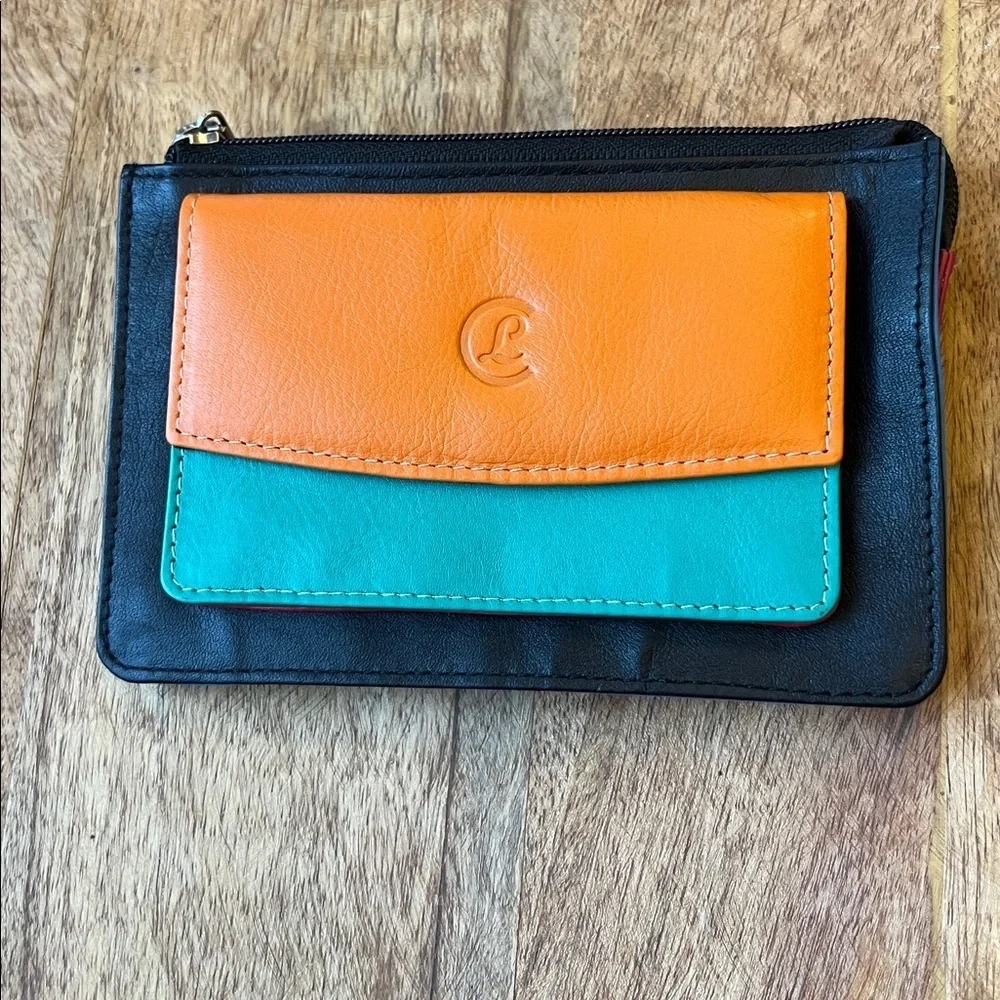 Multi Color Italian Leather Belt Wallet